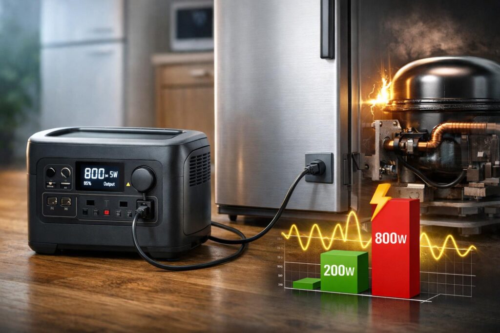 ポータブル電源で家庭用冷蔵庫を動かす条件