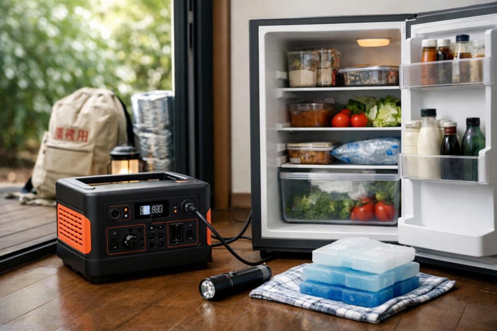 ポータブル電源と家庭用冷蔵庫