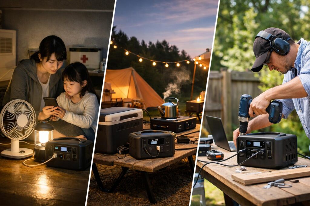 ポータブル電源が役立つ主な利用シーン