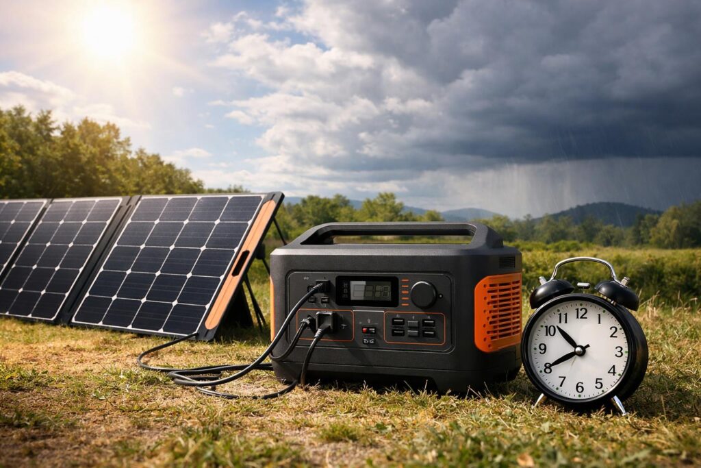 ポータブル電源のソーラー充電時間