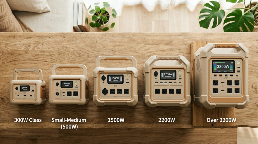 定格出力ごとのおすすめポータブル電源