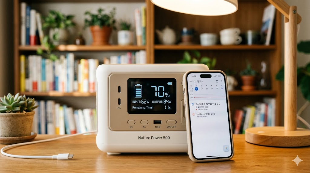 ポータブル電源の長期保管時の充電残量は何%がベスト?