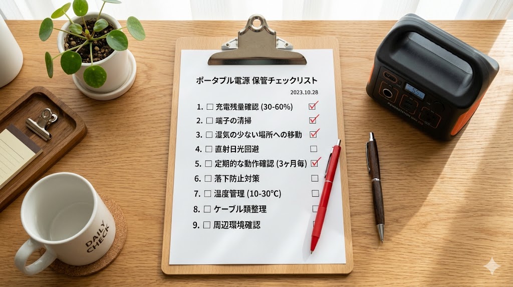【保存版】ポータブル電源の保管チェックリスト