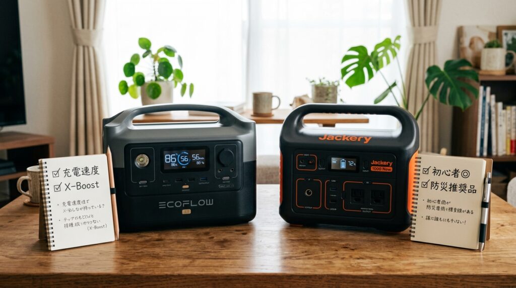 EcoFlowとJackeryはどっちがおすすめ？先に結論