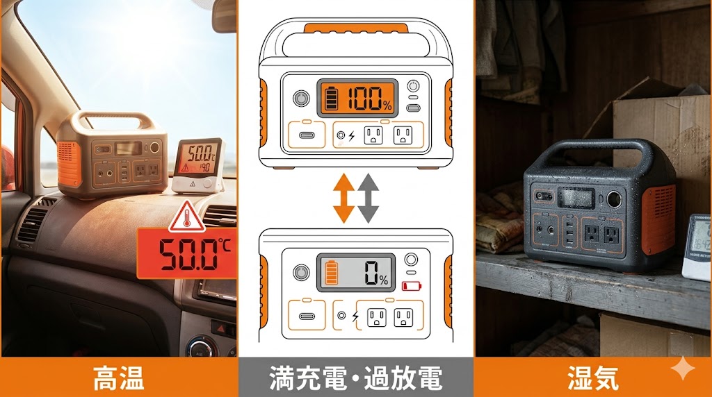 ポータブル電源のバッテリーが劣化する3つの原因を解説