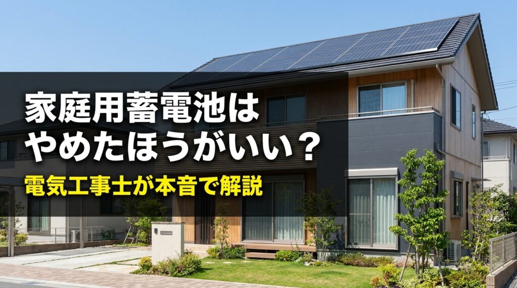 家庭用蓄電池はやめたほうがいい？