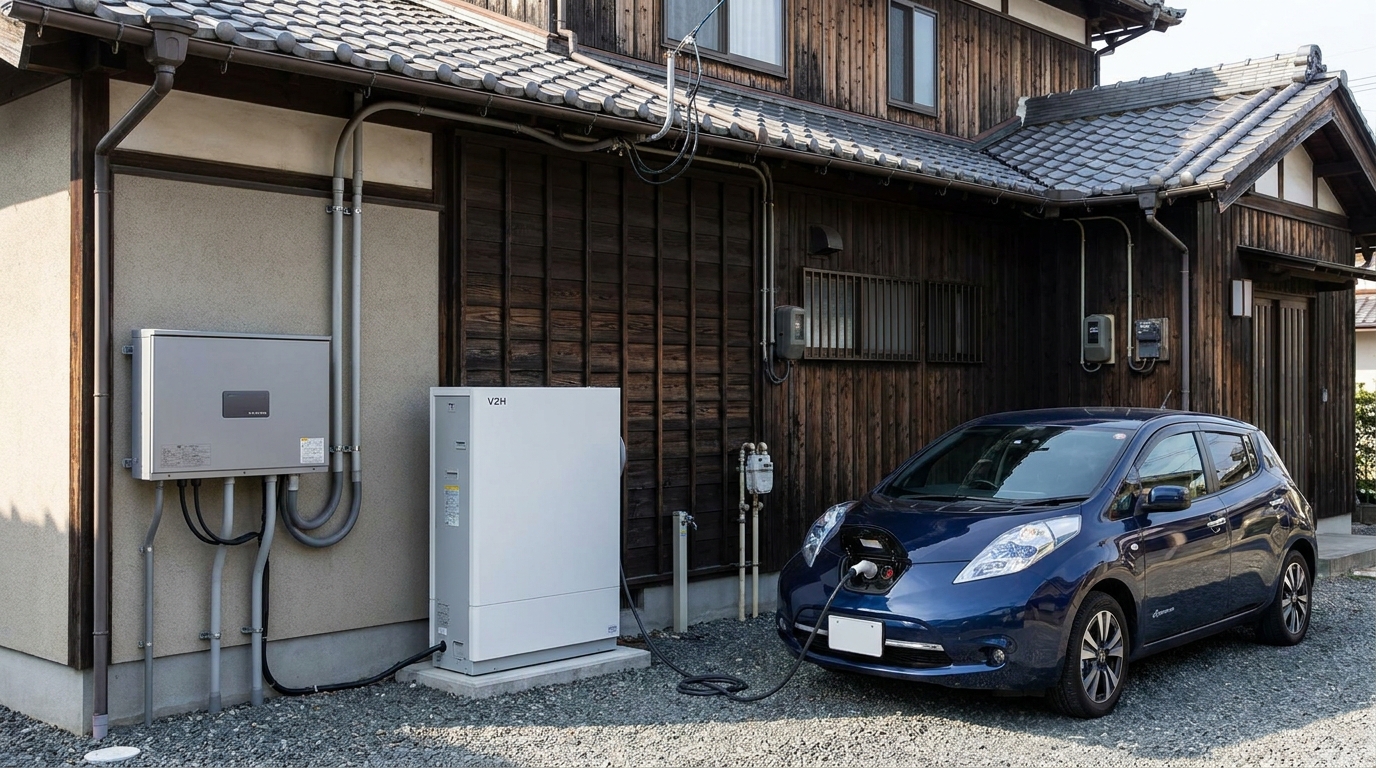 V2Hの2タイプと普通充電器との違い