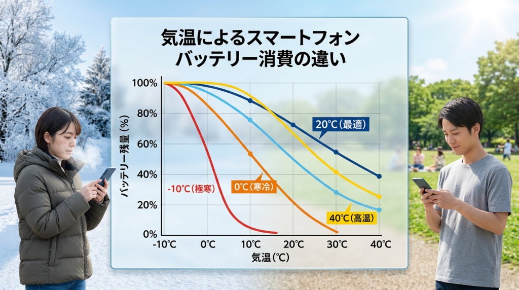 気温によるリチウムイオンバッテリーの違い