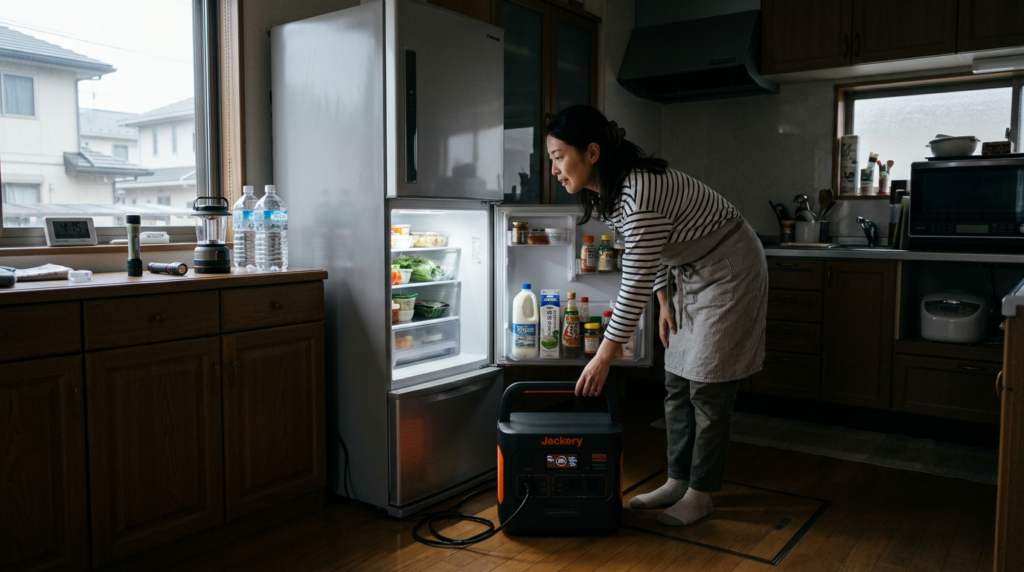 ポータブル電源が冷蔵庫の稼働に役立つ場面