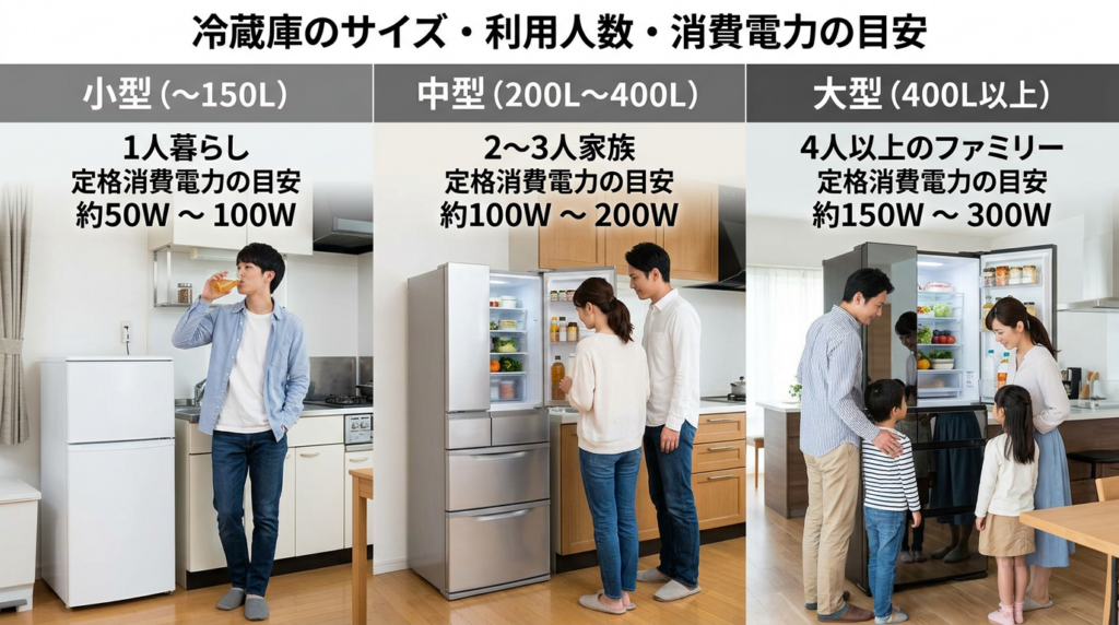 冷蔵庫の消費電力の目安