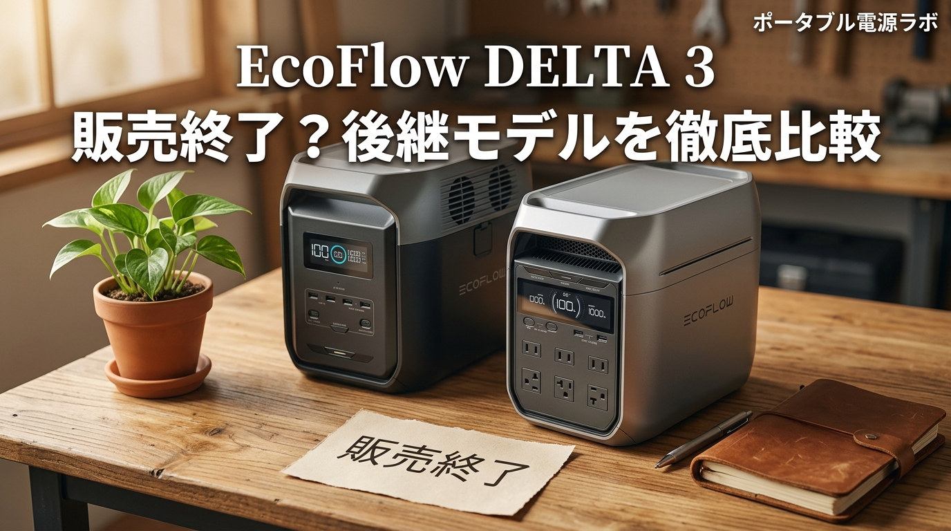 【販売終了】EcoFlow DELTA 3はもう買えない？電気工事士が後継「DELTA 3 1500」とPlusを徹底比較