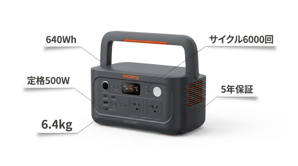 Jackery ポータブル電源 600 Newの基本スペックと特徴