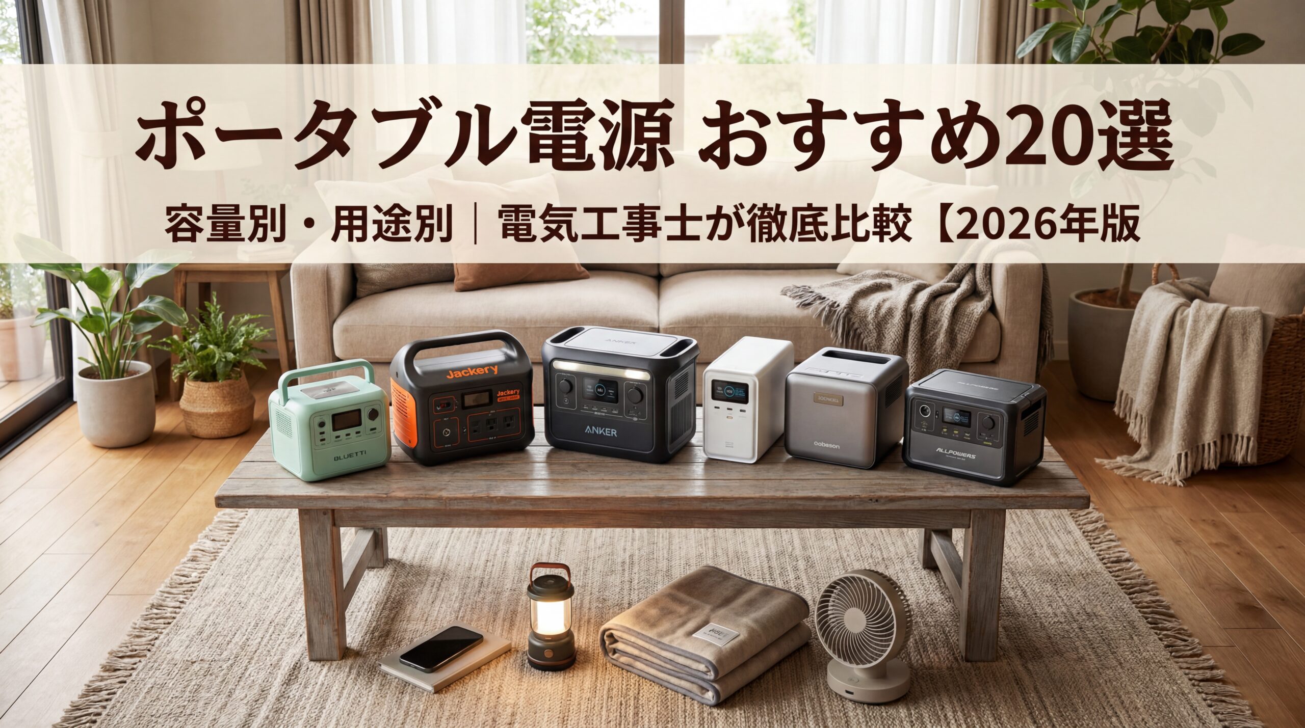 ポータブル電源のおすすめ20機種【2026年版】電気工事士が容量別・用途