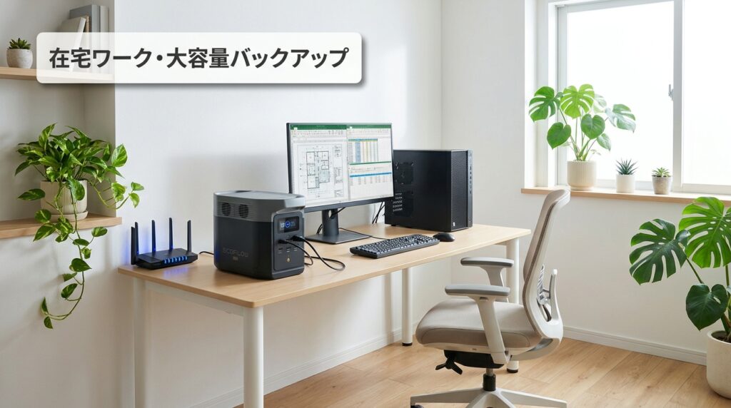 【在宅ワーク・大容量バックアップ向け】ポータブル電源おすすめ7機種|UPS・拡張性重視