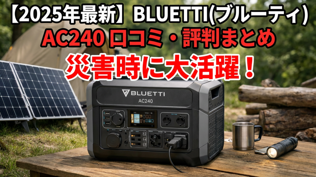 【2025年最新】BLUETTI(ブルーティ) AC240 口コミ・評判まとめ|実際の電気代や静音性はどう?
