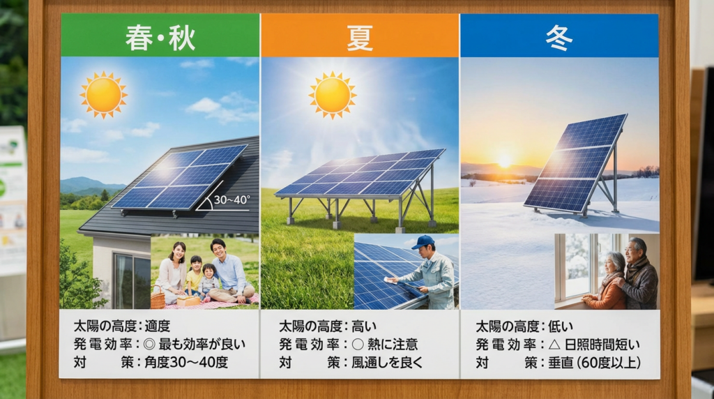 季節ごとの太陽光発電効率の違い