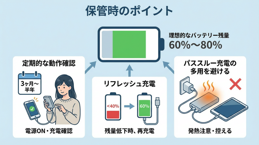 ポータブル電源保管時のポイント