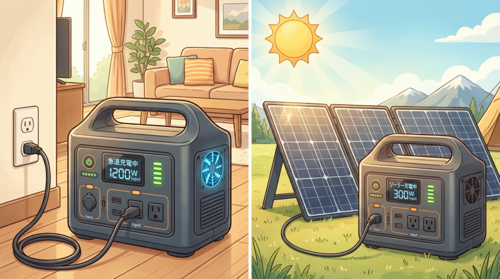 急速充電とソーラーパネル