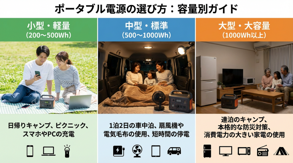 ポータブル電源の選び方　容量別ガイド