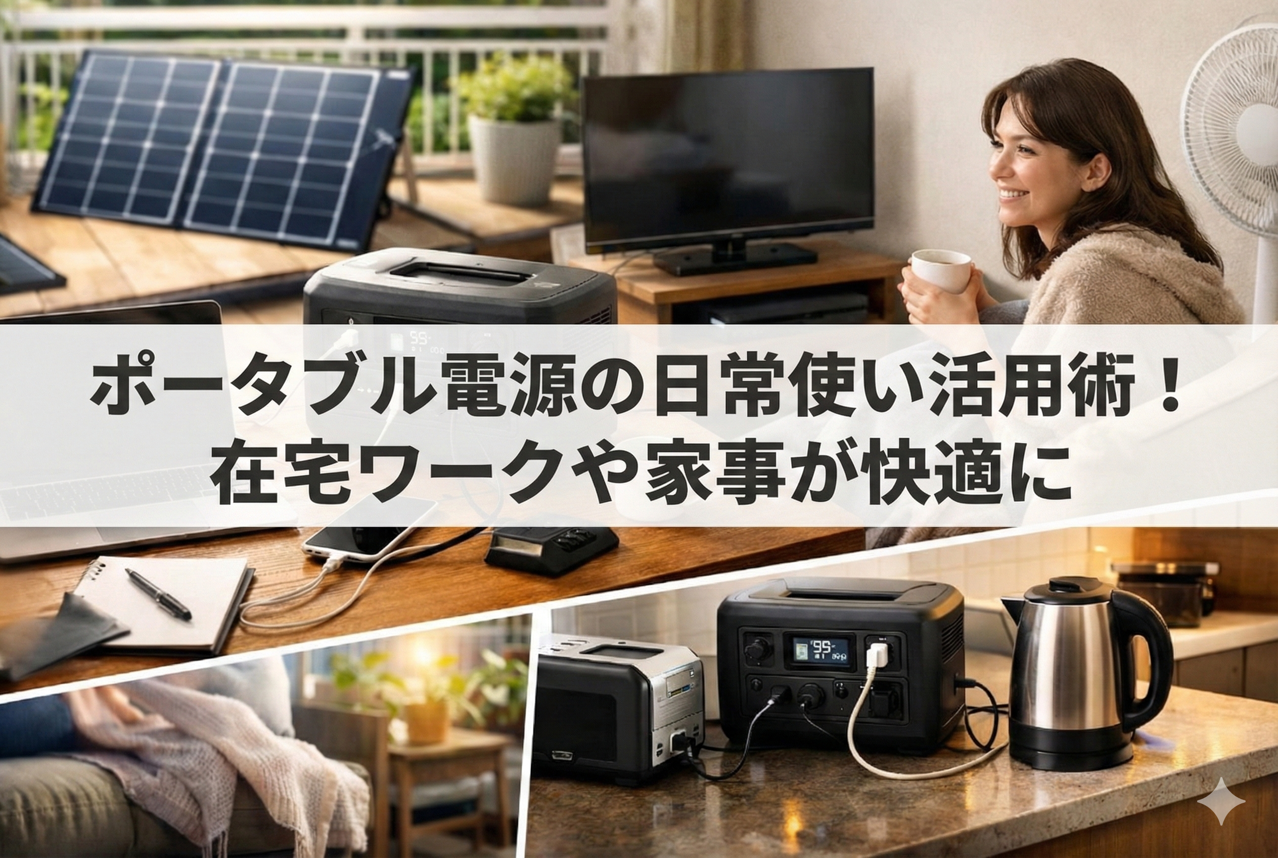 ポータブル電源の日常使い活用術!在宅ワークや家事が快適に