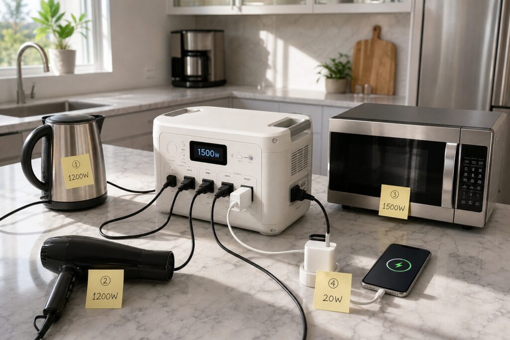 ポータブル電源の選び方｜定格出力(W)で「使いたい家電が動くか」を決める【ステップ2】