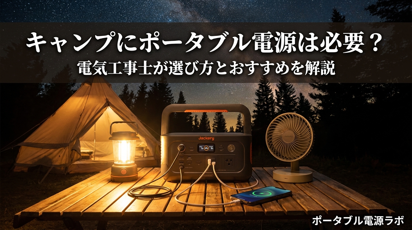 キャンプにポータブル電源は必要？電気工事士が選び方とおすすめを徹底