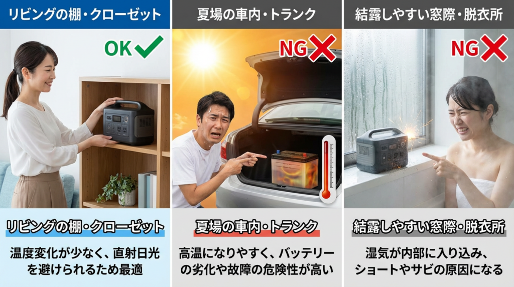 ポータブル電源保管場所