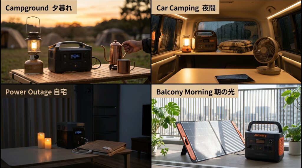 用途別に比較｜キャンプ・車中泊・防災ならどっち？