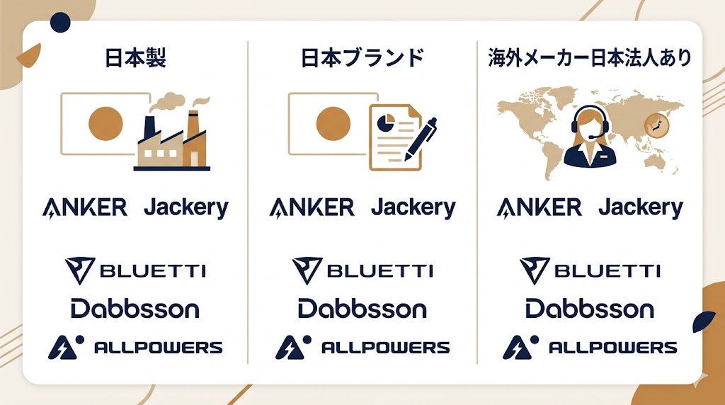 「日本製」「日本ブランド」「海外メーカー」の違いを整理する