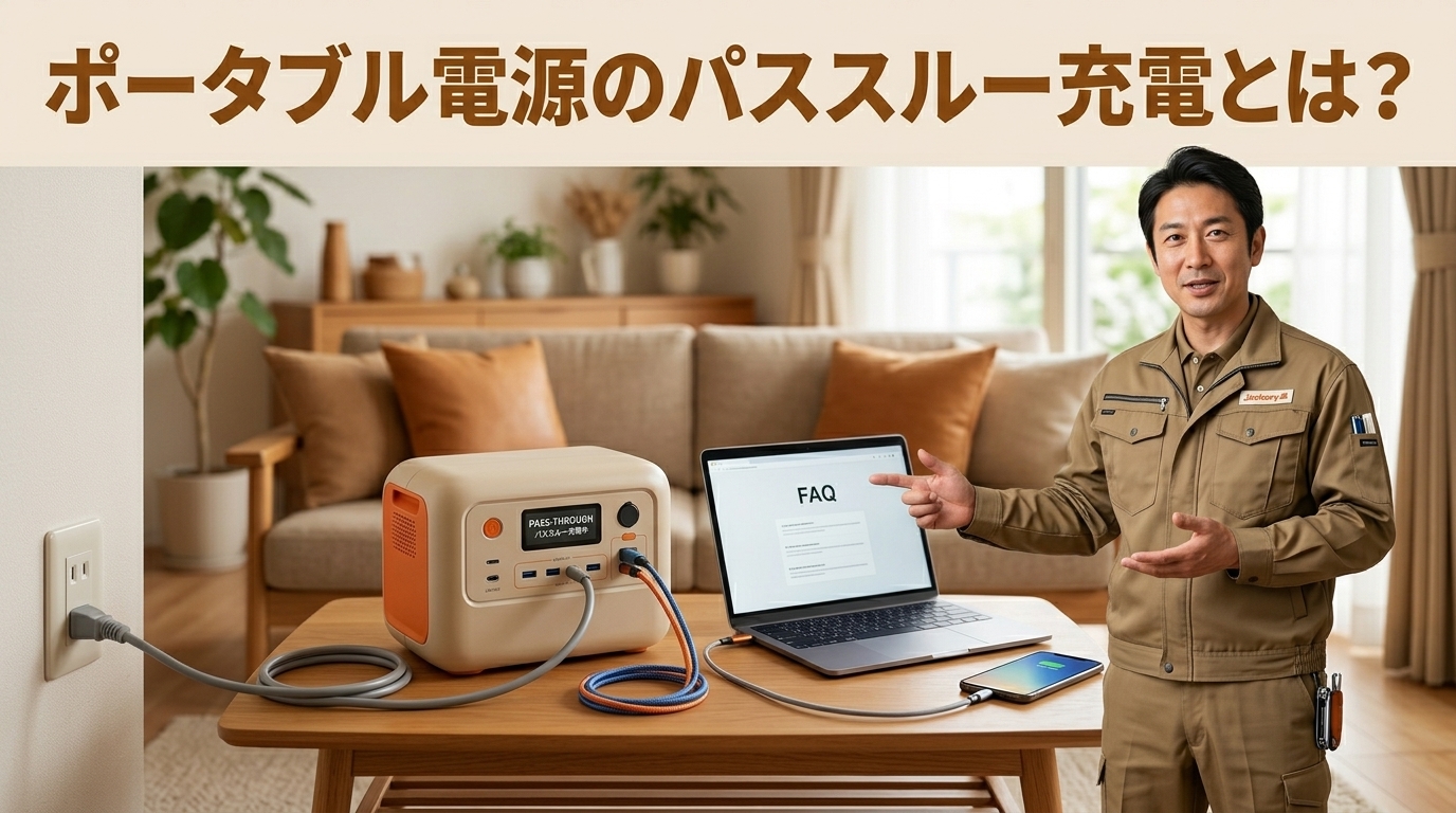 【電気工事士解説】ポータブル電源のパススルー充電とは？劣化リスクと正しい使い方・対応モデル7選