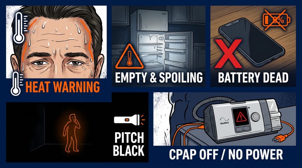 台風による長期停電で本当に困る5つの場面