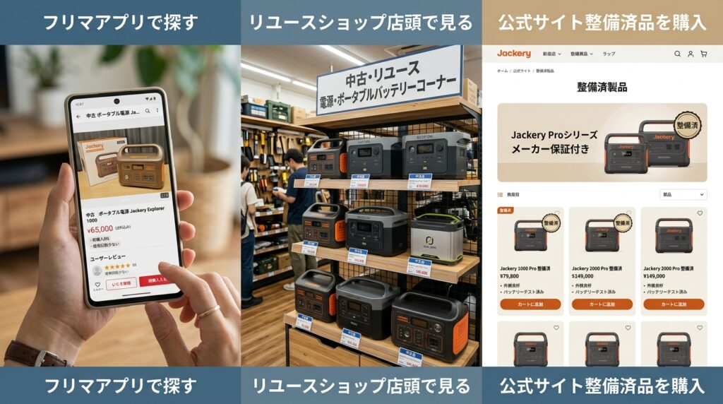ポータブル電源の中古はどこで買える？主な購入先4タイプ