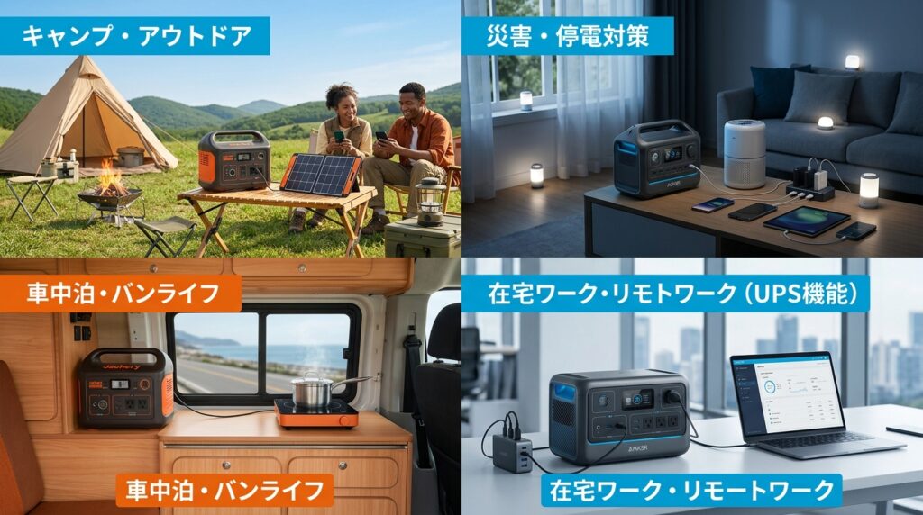 用途別おすすめ｜キャンプ・防災・車中泊・在宅ワーク
