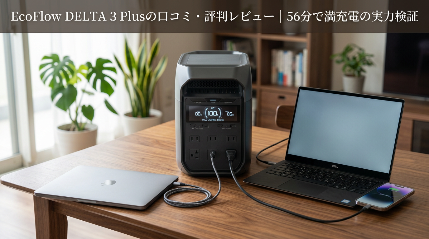 EcoFlow DELTA 3 Plusの口コミ・評判レビュー｜56分で満充電の実力検証