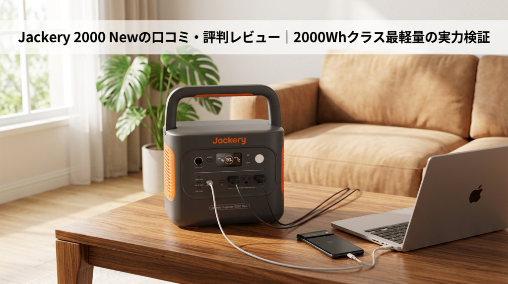Jackery 2000 Newの口コミ・評判レビュー｜2000Whクラス最軽量の実力検証