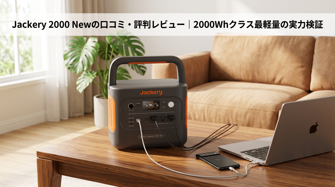 Jackery 2000 Newの口コミ・評判レビュー｜2000Whクラス最軽量の実力検証