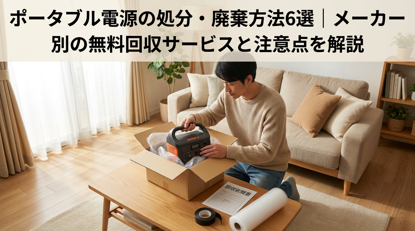ポータブル電源の処分・廃棄方法6選｜メーカー別の無料回収サービスと注意点を解説