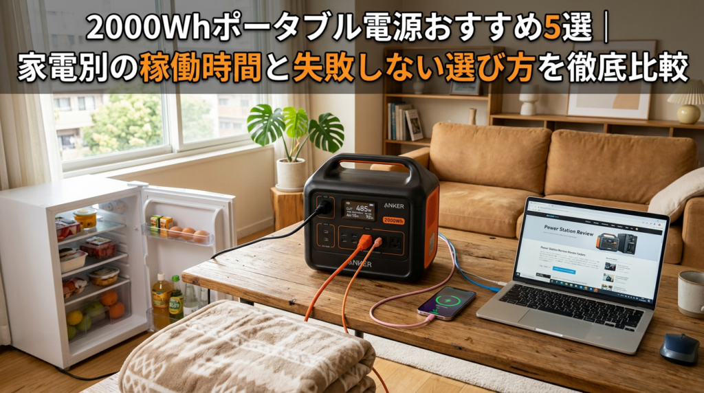 2000Whポータブル電源おすすめ5選｜家電別の稼働時間と失敗しない選び方を徹底比較