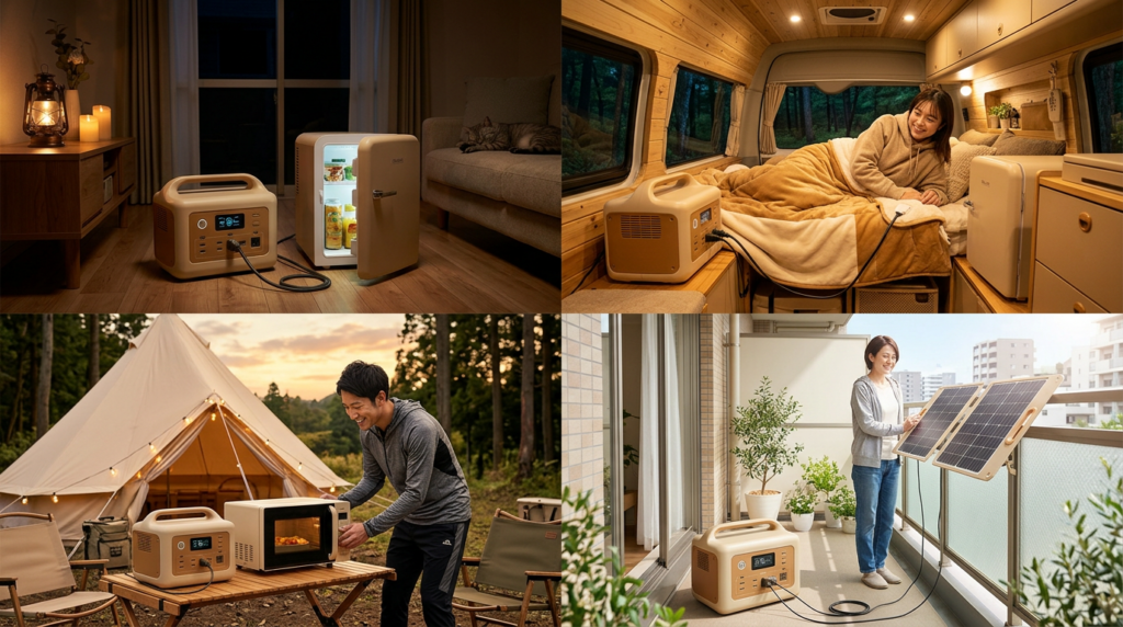 2000Whポータブル電源が活躍する4つのシーン