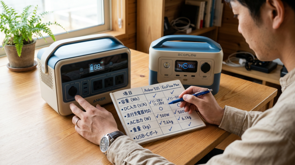 走行充電に対応したポータブル電源の選び方6つ