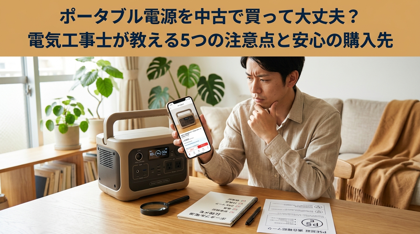 ポータブル電源を中古で買って大丈夫？電気工事士が教える5つの注意点と安心の購入先