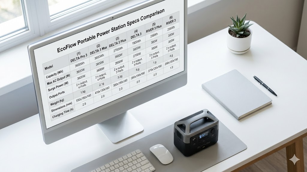 【全機種比較表】EcoFlowポータブル電源 主要モデル スペック一覧