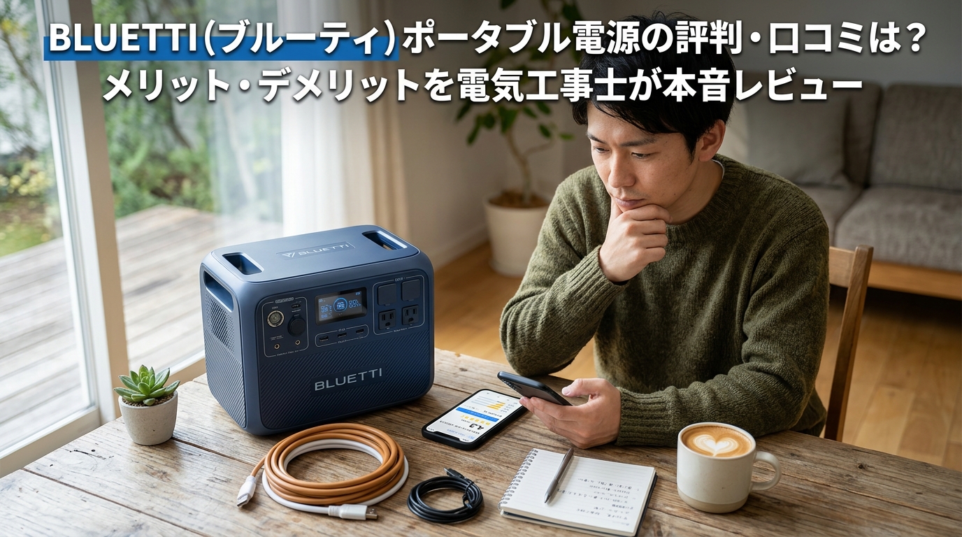 BLUETTI（ブルーティ）ポータブル電源の評判・口コミは？メリット・デメリットを電気工事士が本音レビュー