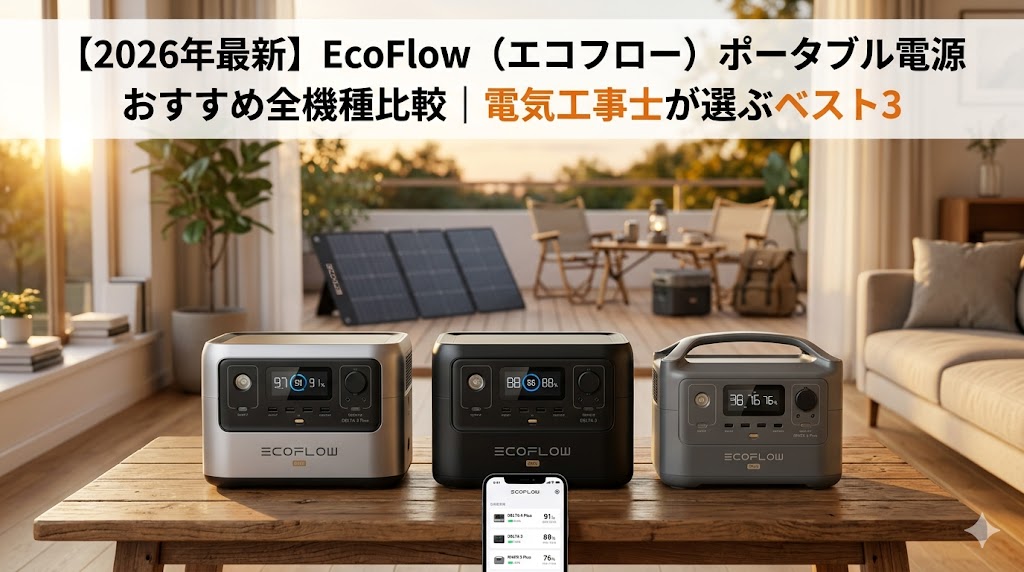 【2026年最新】EcoFlow（エコフロー）ポータブル電源おすすめ全機種比較｜電気工事士が選ぶベスト3