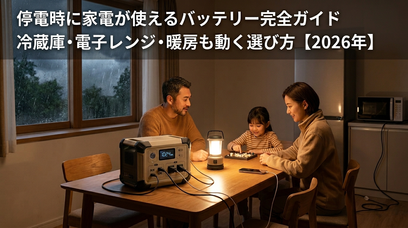 停電時に家電が使えるバッテリー完全ガイド｜冷蔵庫・電子レンジ・暖房も動く選び方【2026年】