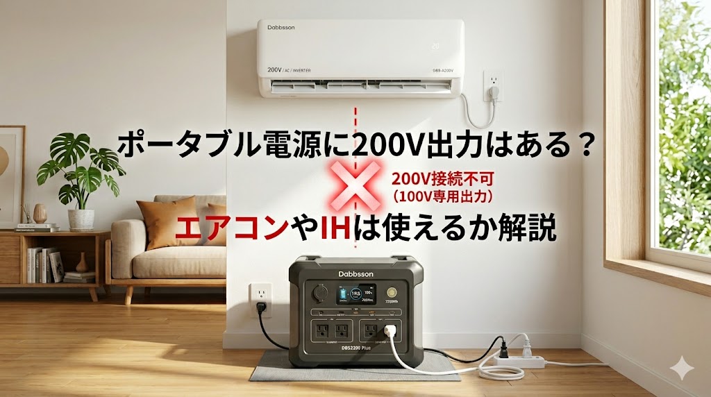 ポータブル電源に200V出力はある？エアコンやIHは使えるか解説