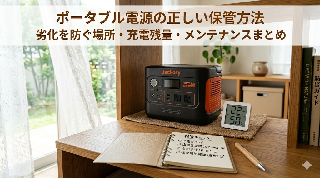 ポータブル電源の正しい保管方法｜劣化を防ぐ場所・充電残量・メンテナンスまとめ