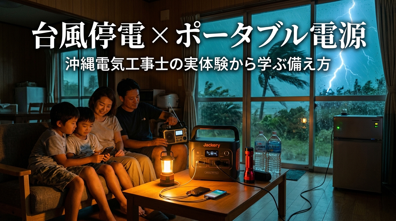 台風の停電にポータブル電源は必要？沖縄電気工事士が実体験から教える備え方とおすすめ