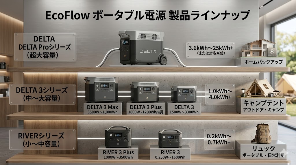EcoFlowポータブル電源 全シリーズ一覧と選び方