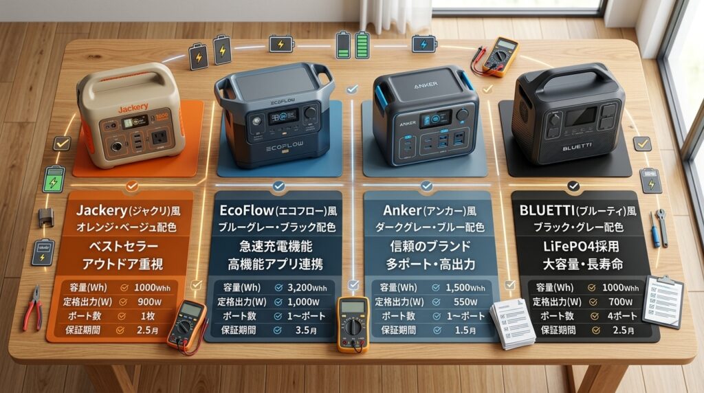 メーカー別パススルー充電仕様の違い【4社徹底比較】